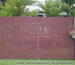 Slat Link shown with redwood privacy slats
