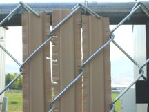 Wing Slat - This slat is self-locking. The entire slat is wider than most providing very good privacy. The picture on the left shows a top view looking down at the Wing Privacy Fence Slat.